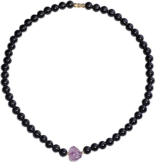 Smoky Quartz Beaded Necklace with Ball Chain and Swivel Clasp, Featuring Obsidian and Drusy Quartz Gems for Women and Men - Balance and Energy Inspired Design