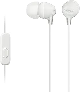 Sony MDR-EX15AP In-Ear Kopfhörer mit Headsetfunktion, integriertem Mikrofon, und starkem Neodymium Magnet für satten Bass, weiß. Ideal für Musikliebhaber und Vieltelefonierer