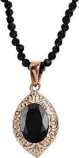 Black Tourmaline Bead Necklace with Stainless Steel Ball Chain and Lobster Claw Clasp for Women, Elegant Oval Design with Quartzite Accents - Ideal Gift for Mom