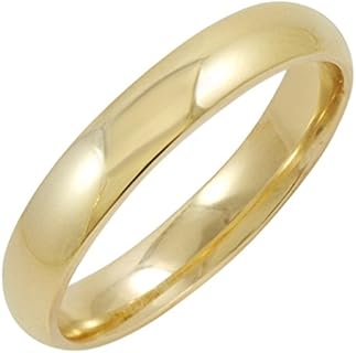 Men's Classic 10K Yellow or White Gold 4mm Comfort Fit Wedding Band | Sizes 8-12.5 | Solid Timeless Gold Rings for Him