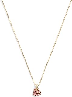 COACH Womens Pavé Heart Pendant Necklace