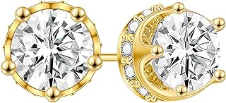Anfeichen Crown cubic zirconia Stud Earrings 925 Sterling Silver Post