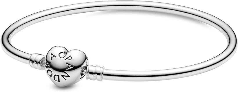 Pandora Jewelry Bangle Sterling Silver Bracelet, 7.5", No Box