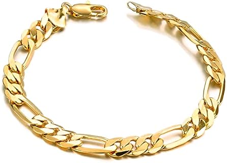 Taoqiao 18K Gold Plated Stainless Steel Personalized Cuban Men's Gold ID Bracelet with Lobster Claw Clasp and Box Link Chain for Trendy, Fashion-Conscious Men