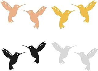 Stylish Stainless Steel 4Pairs Women's Hummingbird Stud Earrings with Reliable Push Back Design