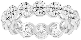 IGI Certified Eternity Wedding Band in 14K Gold & Platinum, Features Round Cut Lab-Grown Diamonds for Women, Perfect for Engagements & Anniversaries
