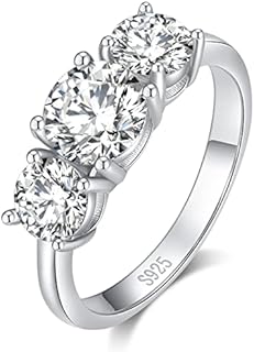 SecreTalk 2ct Moissanite Engagement Wedding Ring for Women, 925 Sterling Silver D Color VVS Diamond Promise Ring with Certificate of Authenticity