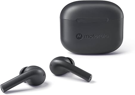 Motorola Sound Moto Buds 085 - Kabellose In-Ear-Kopfhörer für Erwachsene mit 15 Stunden Betriebszeit, kompakter Ladegerät, wasser- und schweißfest, Touch- und Sprachsteuerung, Schwarz