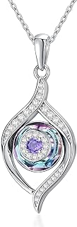 Sterling Silver Lobster Clasp Evil Eye Pendant Necklace with Cubic Zirconia, Cable Chain Design, Perfect for Women and Girls, Multi-color Choices