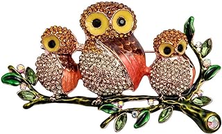 Pin Clasp Vintage Owl Brooch Pins with Oil Drop Design - Adorable Rhinestone-Embellished Accessory for Girls and Women - Alloy Material, Owl-Shaped