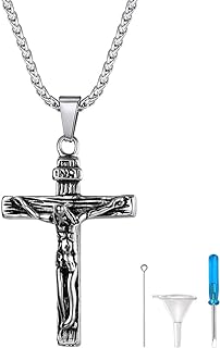 Stainless Steel Rectangle Pendant Necklace with Lobster Claw Clasp, Cable Chain for Men/Women - Personalized Cremation Keepsake Urn Jewelry Design