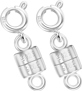 Ofiuny Magnetic Clasp Sterling Silver Bracelet Connector - Easy-to-Use Bangle Clasp for Necklaces & Bracelet Chain Extender - Nickel-Free & Hypoallergenic, Made in Italy