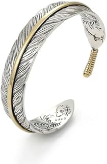 Feather Bracelet for Women Men Silver Cuff Bracelet Boho Feather Bangle Bracelet Statement Bracelet Wrap Bracelet Jewelry Gift for Girls