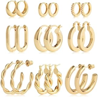 14k Gold Plated Thick Huggie Hoop Earrings with Hinged Hoop Back Finding, Ideal for Women's Multiple Piercings, Gift Wrapped Option Available