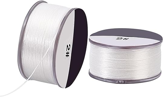 PH PandaHall Premium Quality Nylon Beading Thread for Jewelry Artisans, Ideal for Bead Bracelets in Decorative White, Perfect for Leather Stitching and Bead Weaving