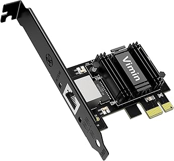 VIMIN Carte Réseau PCIe 2.5G Base-T, Adaptateur pour Ordinateur avec Port Ethernet RJ45, Compatibilité Windows/Linux, pour Transferts Rapides et Connexions Stables