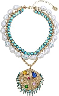 Betsey Johnson Shell Pendant Layered Necklace Set