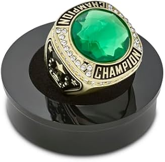 Express Medals Gold Color Champion Rings with Various Synthetic Center Stones Trophy Award Gift Championship Ring Winner Tournament