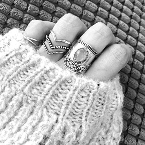 925 Sterling Silver Boho Rings for Women, Chevron Thumb Ring, Adjustable