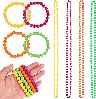 Mardi Gras Beads Necklace Beads Bracelets Kit Halloween Neon Party Supplies 80s 90s Party Costume Accessories