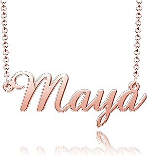 Sterling Silver Pendant Customized Plate Personalized Name Necklace Gift for Women Couple