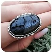 Vintage Onyx Engagement Ring with Sterling Silver Band & Cubic Zirconia Accents for Women, Oval Design