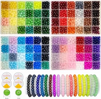 Gaspletu 2500-Piece Crystal Bead Kit for DIY Jewelry Making, 8mm Multi-Colored Glass Beads in a Round Shape, Perfect Starter Kit for Bracelets