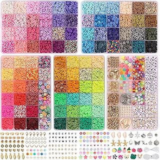 QUEFE 9870pcs Polymer Clay Bead Jewelry-Making Kit in 92 Vibrant Colors, Ideal for DIY Necklace & Bracelet Crafts, Perfect for Kids & Adults