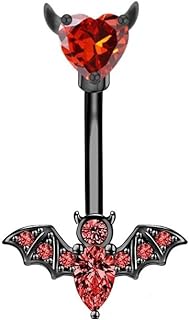 MIFYNN Bat & Butterfly Design, 14G Stainless Steel Navel Ring, Belly Piercing Jewelry, Gift for Women - Perfect for Halloween & Other Occasions