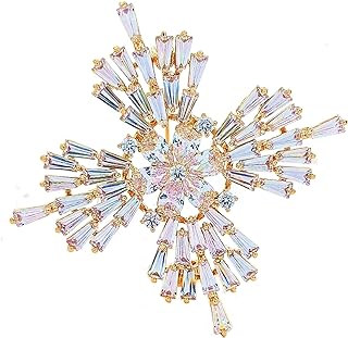 Designer Gold Tone Baguette Cut Clear CZ Cross Shaped Broach Pin Church Accessory