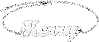 Dainty Anklet for Women Teen Girls, Customize Name Available, Stainless Steel Ankle Bracelet Beautiful Summer Jewelry, 8.5"-10.5" Adjustable, Silver/Gold/Black Tone, Come Gift Box