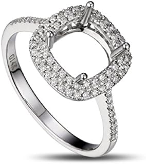 GOWE 7.5mm Cushion Real 14k Gold Natural Diamond Engagement Wedding Semi Mount Ring