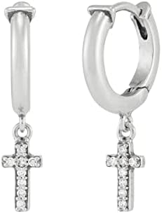 Silpada 'Shining Hope' Sterling Silver Diamond Cross Drop Earrings