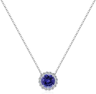Stylish Sterling Silver Tanzanite Pendant Necklace with Cable Chain - Ideal Gift for Women & Teen Girls - Elegant Birthstone Jewelry