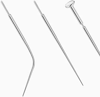 G23 Titanium Threadless BodyAce Piercing Taper & Transition Tool, Crystal Cubic-Zirconia Nose Ring Needle for Professional or Beginner, Curved Design for Optimum Comfort