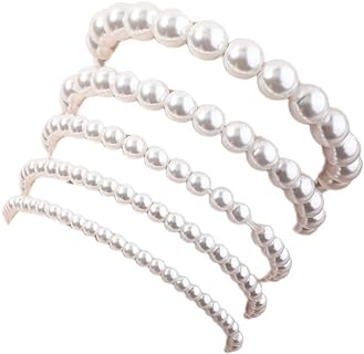 Imitation Pearl Rice Bead Bracelet with Easy Hook Clasp, Stacked Multilayer Design for Women/Girls