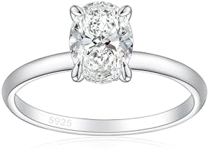Elspeth 925 Sterling Silver Engagement Ring for Women Pear/Round/Oval Cut Cubic Zirconia Promise Ring Size 4-10