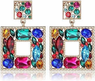 Paparazzi Alloy Clip-On Earrings with Teardrop/Rectangle Design for Women - Rhinestone Encrusted Dangle Style