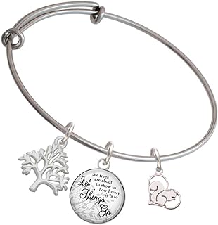 Squirrel Bracelet Charm with Silvertone Metal for Women - Brass Bangle Design