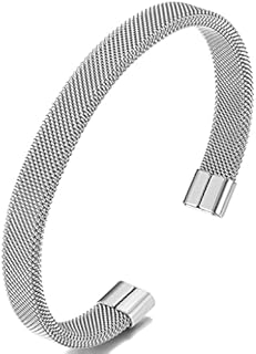 Jude Jewelers Stainless Steel Wire Mesh Open Cuff Bangle Bracelet