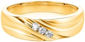 Men's Diamond Studded Sterling Silver Wedding Ring - Round Diamonds & Elegant Single Row Design