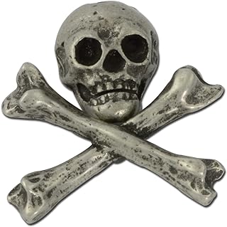 Skull and Crossbones Jolly Roger Costume Jewelry Lapel Pin Brooch- 2 Piece Set - The Perfect Hat Pins for Bikers and Pirates by StockPins