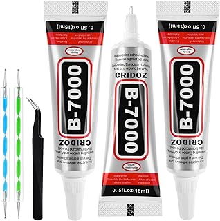 Cridoz B7000 Rhinestone Bead Bracelet Glue in Gel Form, Compatible with Metal, Stone, Wood, Glass and More, with Precision Tips for Accurate Application - Ideal for Jewelry Crafting and Nail Art Designs