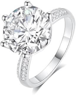 FANCIME Moissanite Engagement Rings for Women Sterling Silver Engagement Ring Moissanite Promise Rings for Her,Wedding Bands Moissanite Rings 1/3/5CT