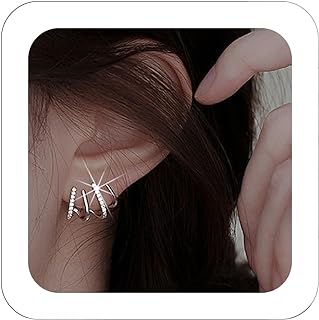 Minimalist Claw Earrings Tiny Trendy Claw Cubic Zirconia Claw Ear Cuffs Wraps Earrings Dainty Gold Half Hoop Cartilage Piercing Stud Earrings Jewelry Gift for Teen Girls Women