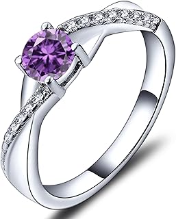 YL Bague Améthyste Fiançailles pour Femmes en Argent Sterling 925, Taille 12, Hypoallergénique et Sans Nickel, Parfaite comme Cadeau pour Toute Occasion