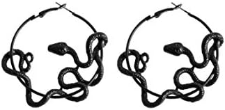 Black Gothic Jewelry Medusa Serpent Hoop Earrings Snake Circle Earrings Women