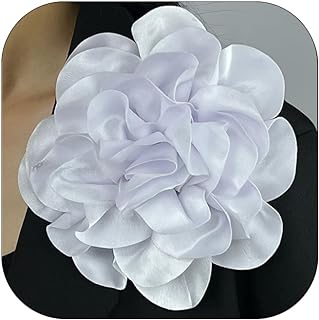 Dainty Satin Rose Flower Large Brooch Lapel Pins,Handmade Big Camellia Flower Brooch Pin Women for Wedding Party Dance Banquet for Women Men Dress Suit Accessories Jewelry Gifts