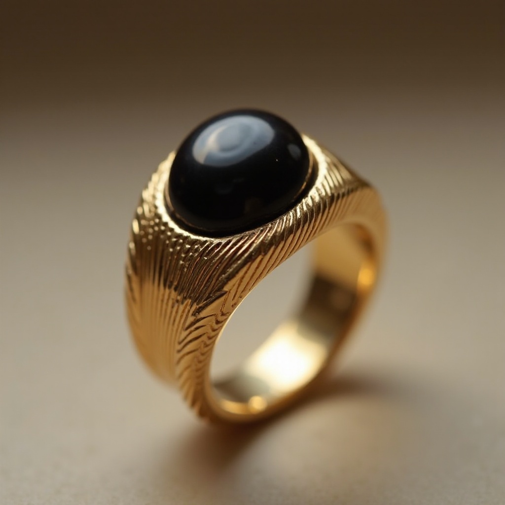 Ring aus Gold mit schwarzem Stein: Einzigartige Eleganz