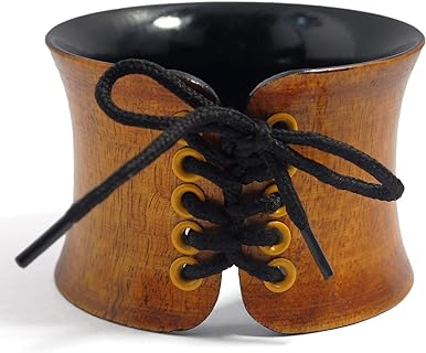 Indian Origin Wooden Lace Bangle Bracelets - Statement Accessory with Intricate Design & No-Clasp-Type Fit